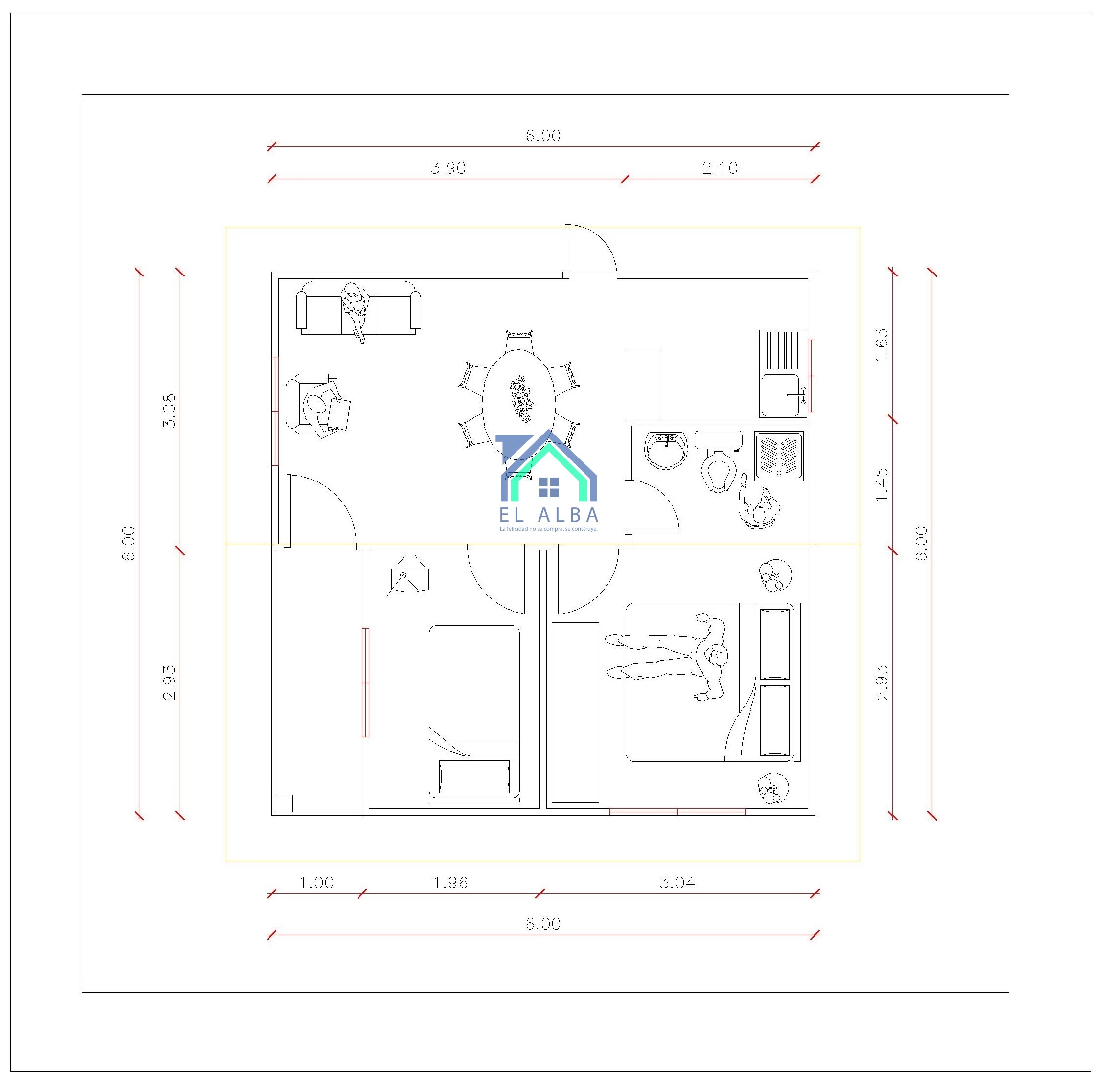 Casa Prefabricada 36 m2 - Modelo ideal para familias que están recién  comenzando, donde no se necesitan espacio tan amplios mas bien reducidos o  ideal para proyecto de cabañas. - Prefabricadas El Alba